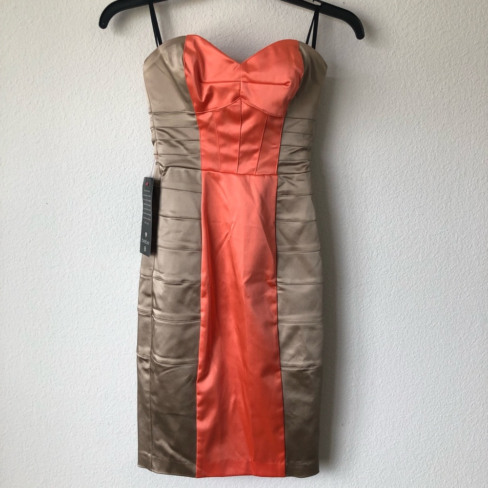 Brand New Bebe Sexy Nomad Strapless Dress